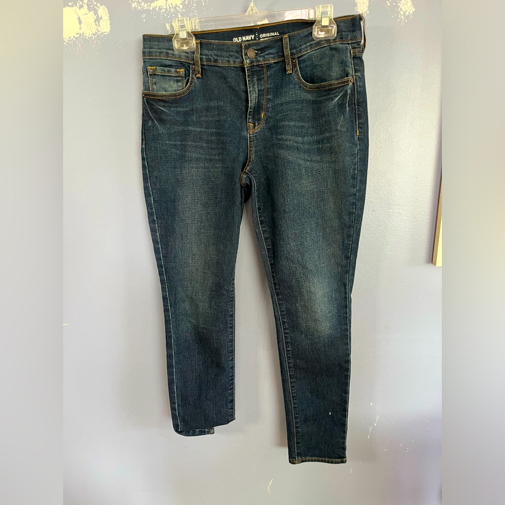 Old Navy Women's Size 6 Short Original Mid-Rise Navy Denim Preowned EUC